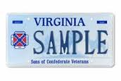 Virginia SCV License Plate