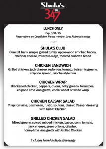 Shula's 347 Grill - Greg Roberts Lunch Menu