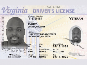 where is driver license number located virginia