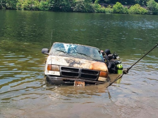 Missing submerged van