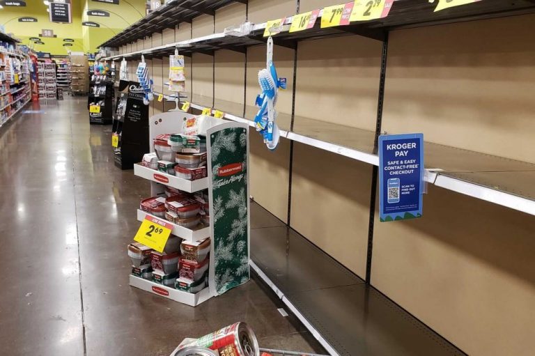 Empty Grocery Store Shelves