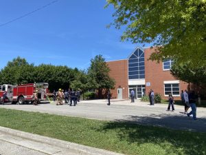 Vehicle crashes into Roanoke school; driver critically hurt