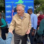 McAuliffe and running mates in Roanoke this morning