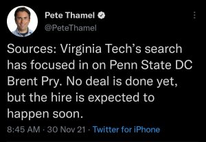 Current Penn State DC rumored to be leading candidate for VT job