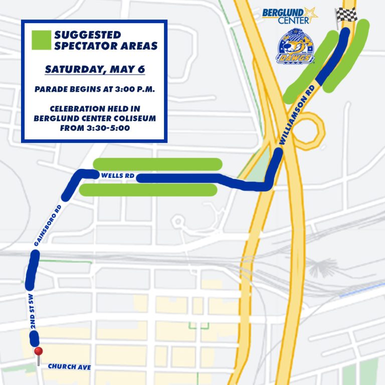 Roanoke Rail Yard Dawgs Victory Parade Route