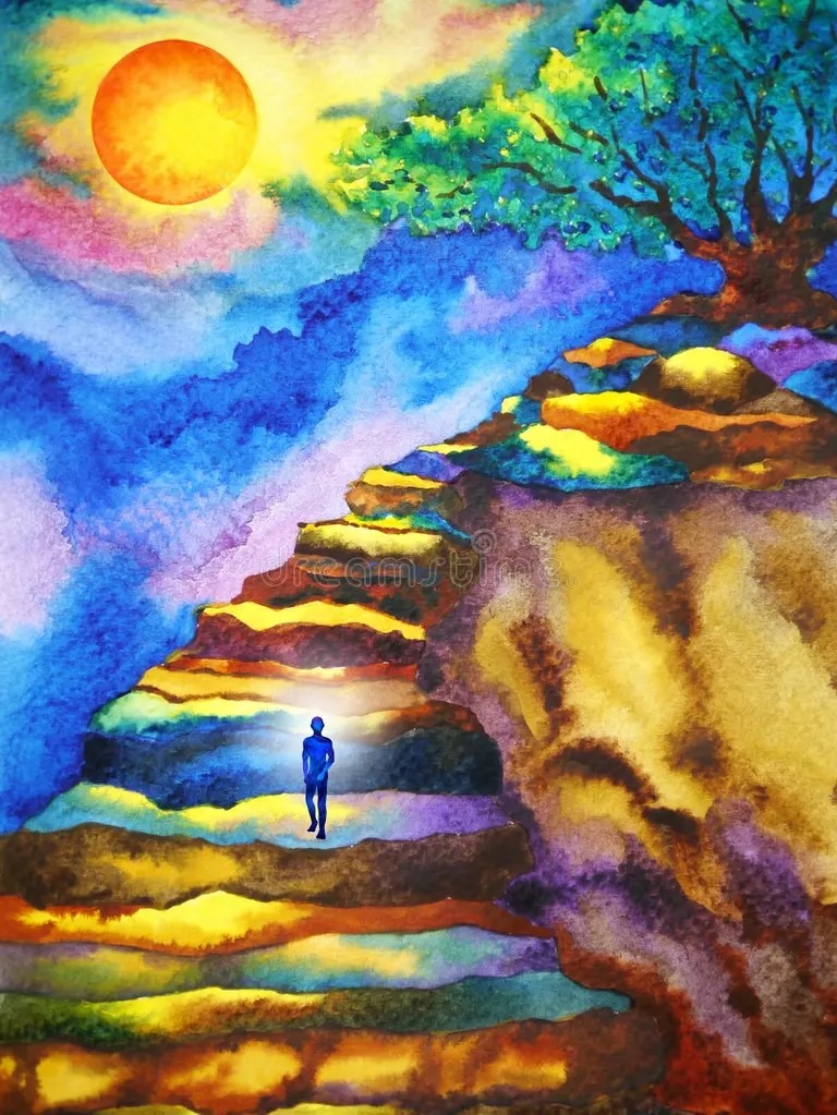 mind-spiritual-human-meditation-mountain-abstract-art-watercolor-painting-illustration-design-drawing-mind-spiritual-human-193099889